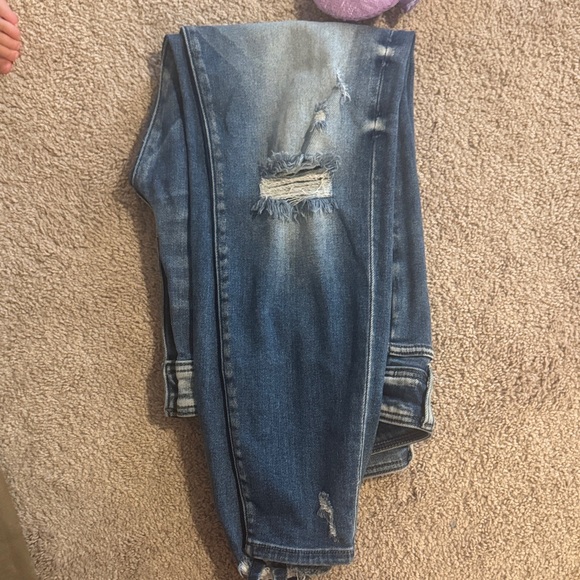 KanCan Dark Wash Distressed Skinny Jeans - Picture 2 of 3